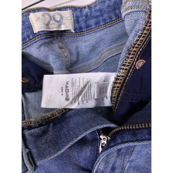 Free People We The Free Skinny Cropped High Rise Jeans Raw Hem Women's Size 29 - Picture 5 of 6